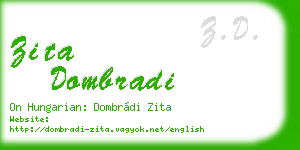 zita dombradi business card