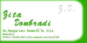 zita dombradi business card